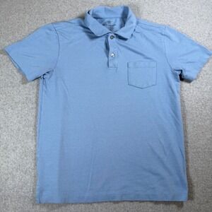 Mack Weldon Men's Light Blue Textured Polo Shirt Short Sleeve‎ Pocket Medium